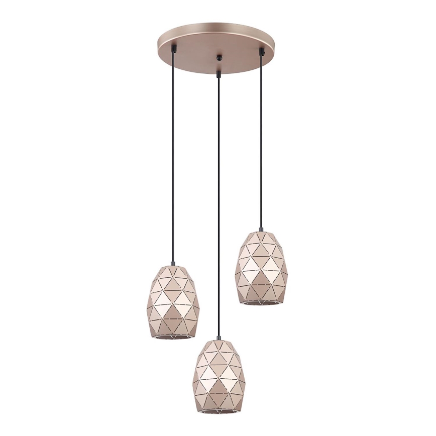 ITALUX - Candelabro suspenso HARLEY 3xE27/40W/230V Rosa dourado