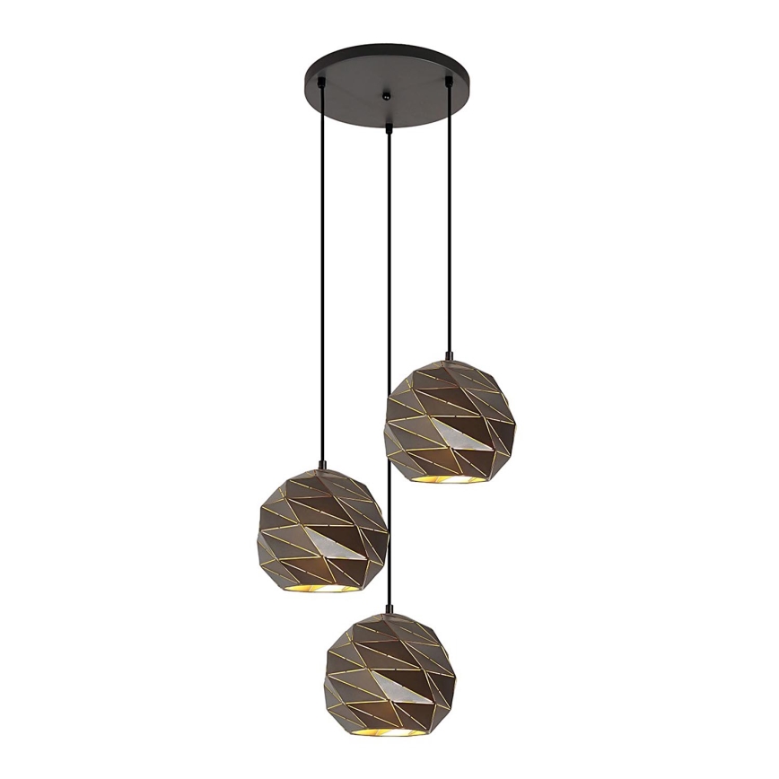 ITALUX - Candelabro suspenso PALERMO 3xE27/40W/230V antracite