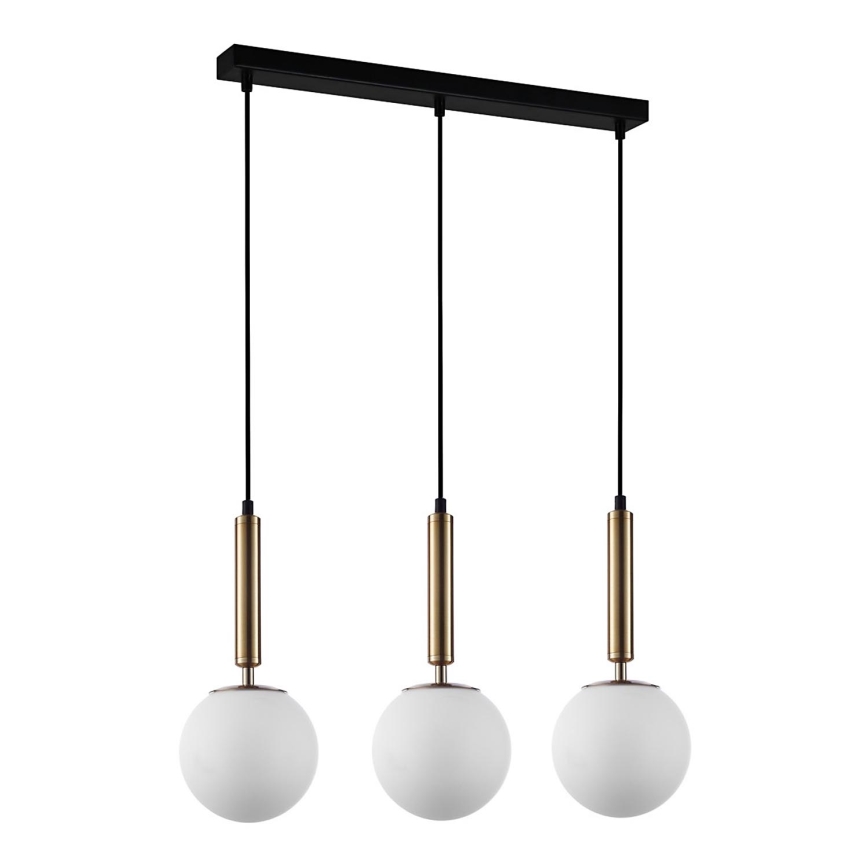ITALUX - Candelabro suspenso RAVENA 3xE27/10W/230V preto/dourada