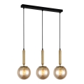 ITALUX - Candelabro suspenso RAVENA 3xE27/5W/230V preto/dourada