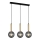 ITALUX - Candelabro suspenso RAVENA 3xE27/5W/230V preto/dourada