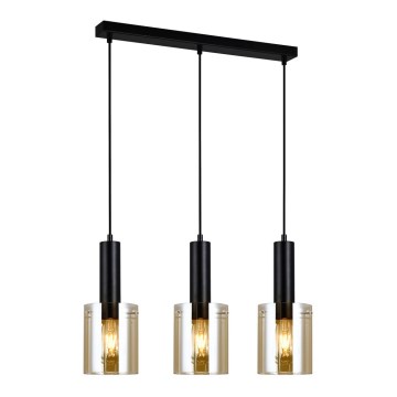 ITALUX - Candelabro suspenso SARDO 3xE27/40W/230V preto/dourada