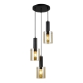 ITALUX - Candelabro suspenso SARDO 3xE27/40W/230V preto/dourada
