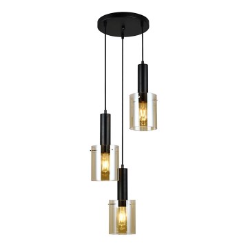 ITALUX - Candelabro suspenso SARDO 3xE27/40W/230V preto/dourada