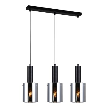 ITALUX - Candelabro suspenso SARDO 3xE27/40W/230V preto