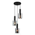 ITALUX - Candelabro suspenso SARDO 3xE7/40W/230V preto