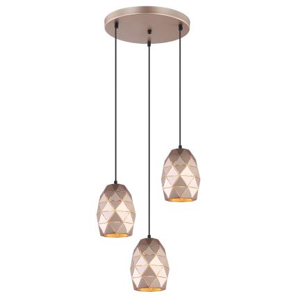 ITALUX - Candelabro suspenso HARLEY 3xE27/40W/230V Rosa dourado