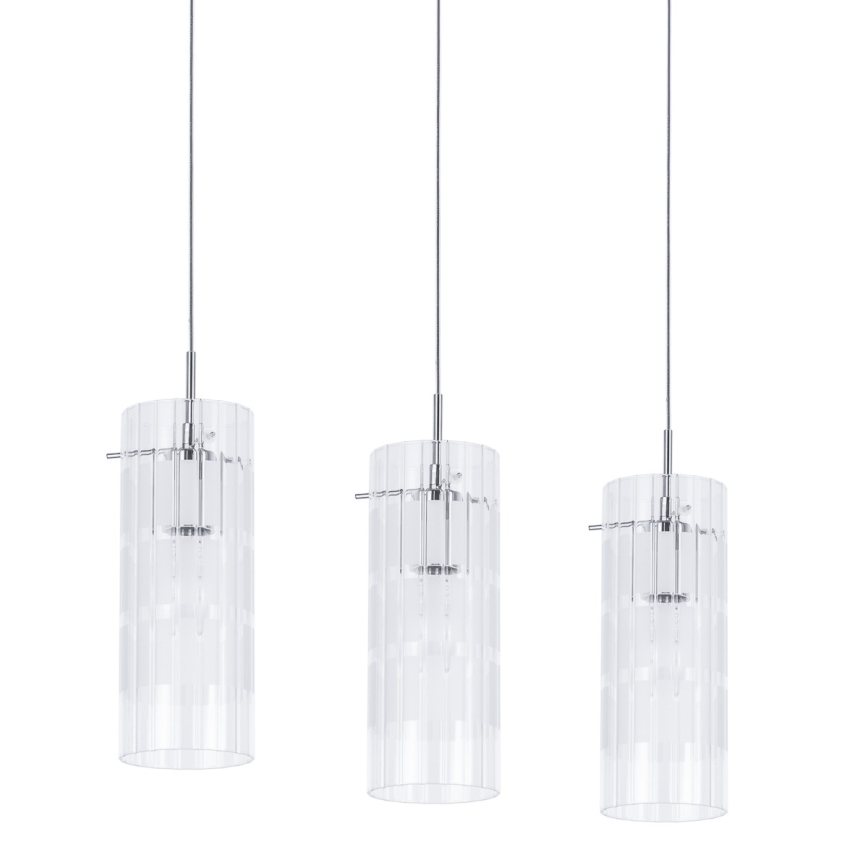 ITALUX - Candeeiro suspenso MAX 3xE27/60W/230V cromado brilhante/transparente