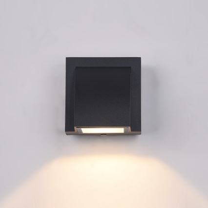 ITALUX - Iluminação de parede exterior LED EDGAR LED/3W/230V IP54 3000K preto