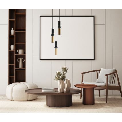 ITALUX - Candelabro suspenso ISIDORA 3xGU10/25W/230V preto/bronze