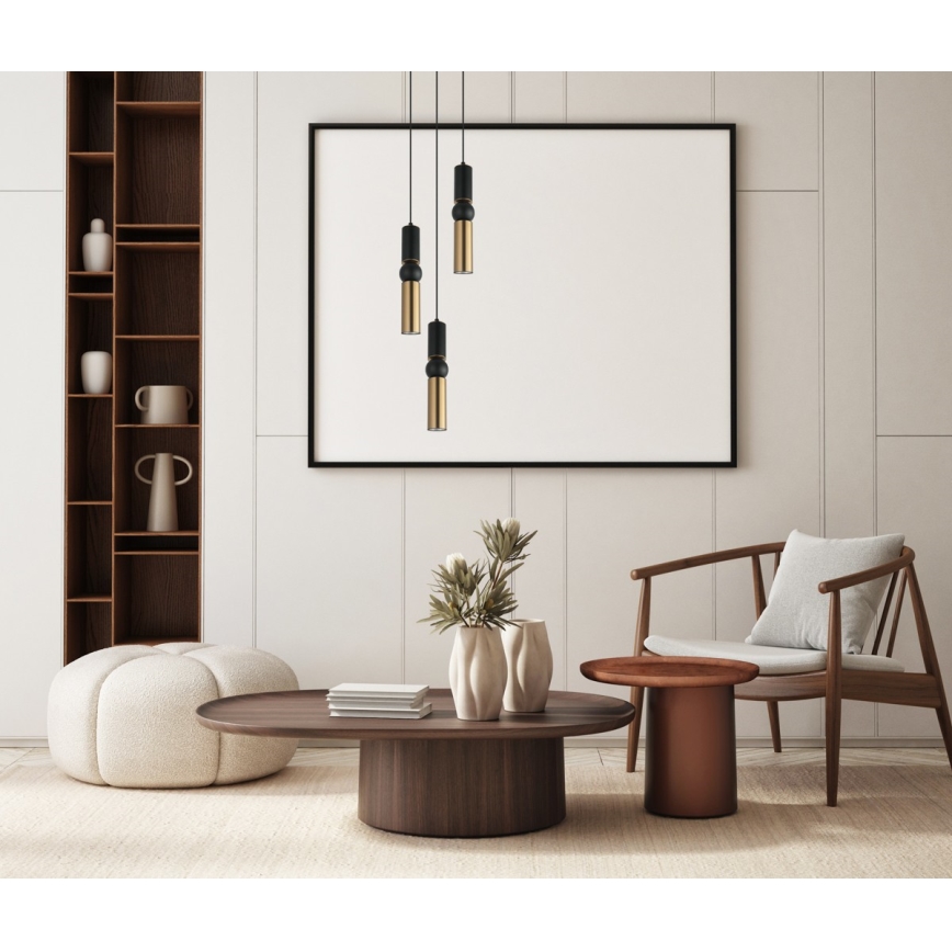 ITALUX - Candelabro suspenso ISIDORA 3xGU10/25W/230V preto/bronze