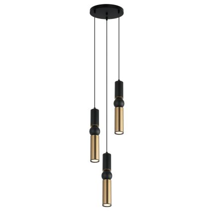 ITALUX - Candelabro suspenso ISIDORA 3xGU10/25W/230V preto/bronze