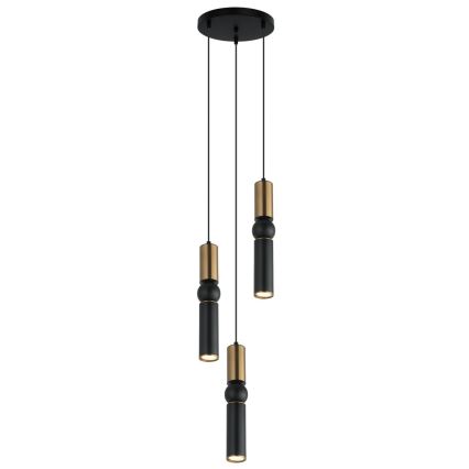 ITALUX - Candelabro suspenso ISIDORA 3xGU10/25W/230V preto/bronze