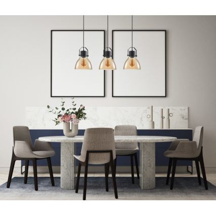 ITALUX - Candelabro suspenso DARLENA 3xE27/40W/230V preto/castanho
