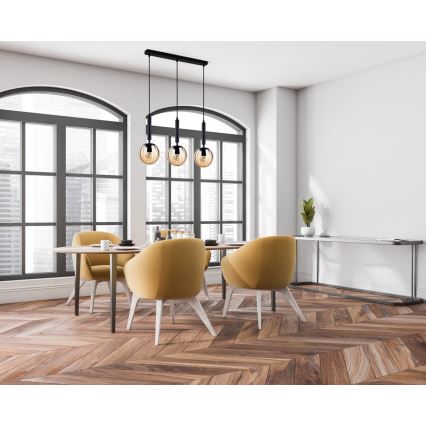 ITALUX - Candelabro suspenso RAVENA 3xE27/10W/230V preto