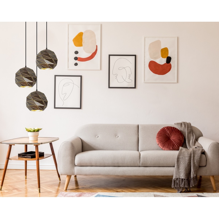 ITALUX - Candelabro suspenso PALERMO 3xE27/40W/230V antracite