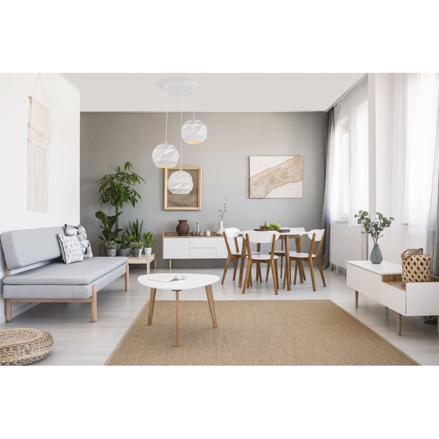ITALUX - Candelabro suspenso PALERMO 3xE27/40W/230V branco
