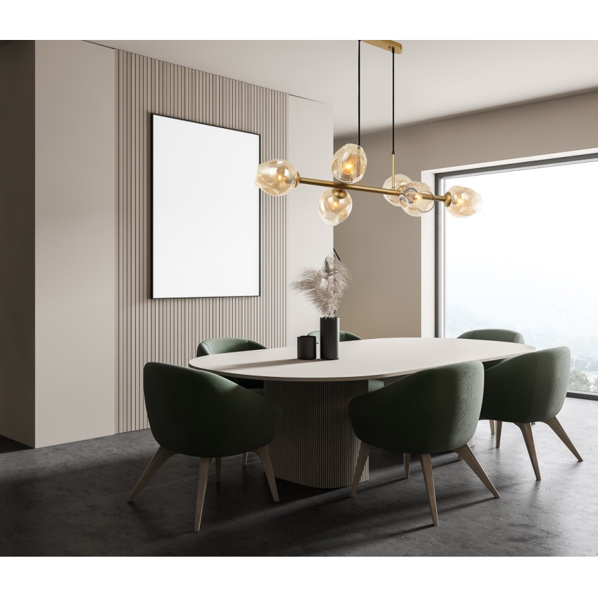 ITALUX - Candelabro suspenso BORGO 6xE27/40W/230V dourada