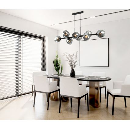 ITALUX - Candelabro suspenso BORGO 8xE27/40W/230V preto
