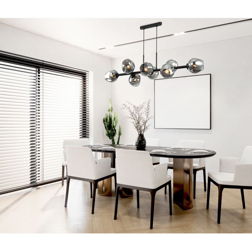 ITALUX - Candelabro suspenso BORGO 8xE27/40W/230V preto