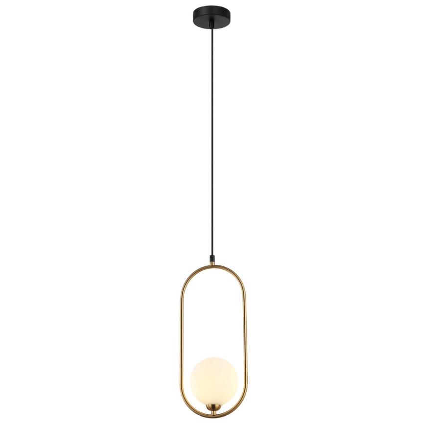 ITALUX - Candeeiro suspenso LUPUS 1xG9/25W/230V preto/dourado