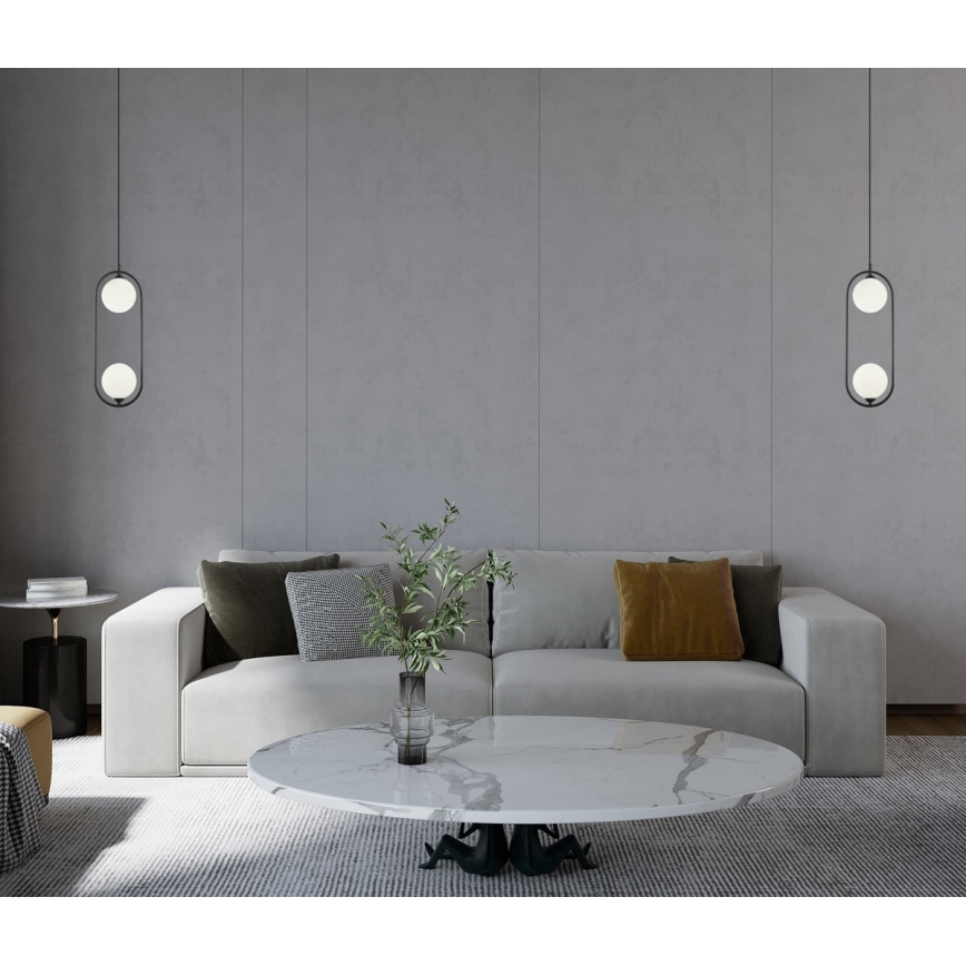 ITALUX - Candelabro suspenso LUPUS 2xG9/25W/230V preto