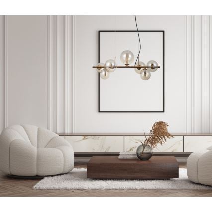 ITALUX - Candelabro suspenso CANELLO 7xG9/5W/230V latão