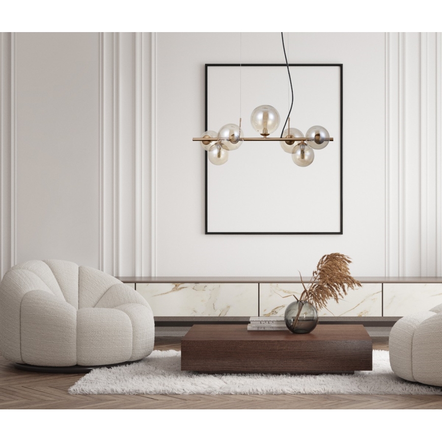 ITALUX - Candelabro suspenso CANELLO 7xG9/5W/230V latão