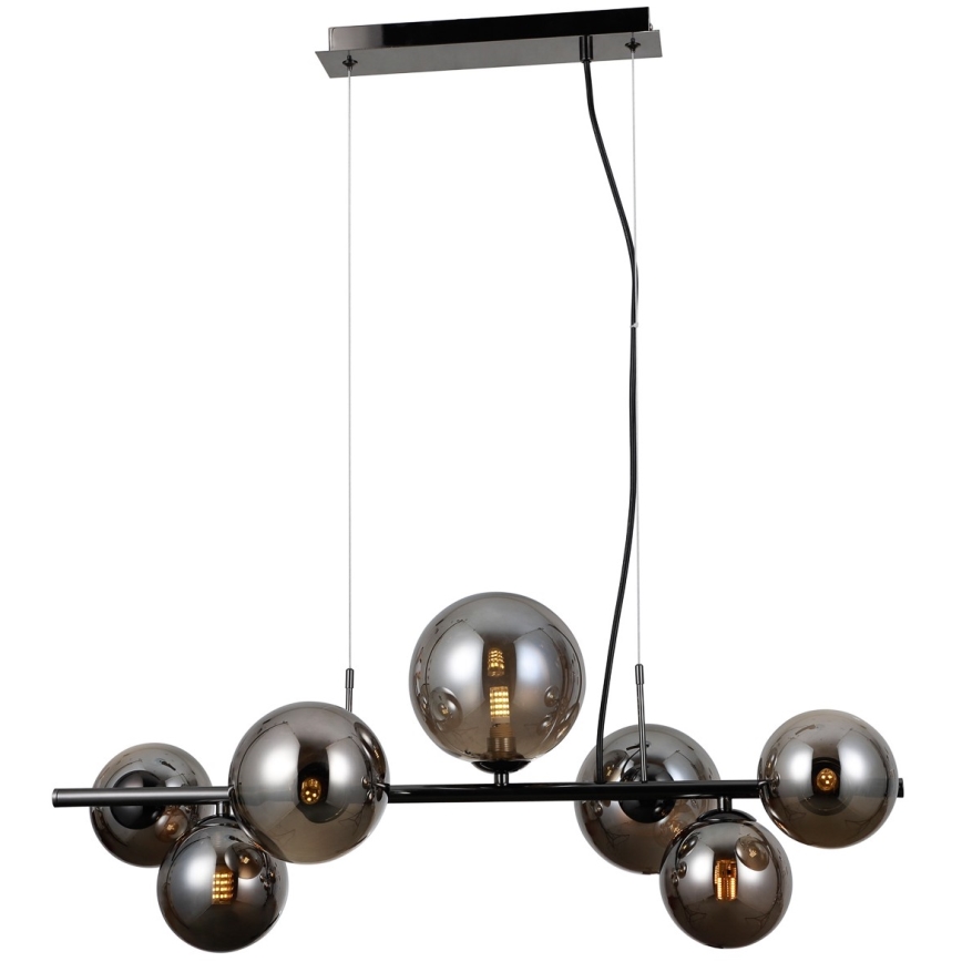 ITALUX - Candelabro suspenso CANELLO 7xG9/5W/230V preto