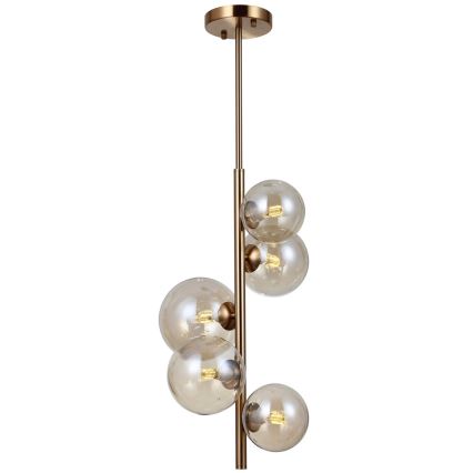 ITALUX - Candelabro suspenso CANELLO 5xG9/5W/230V latão