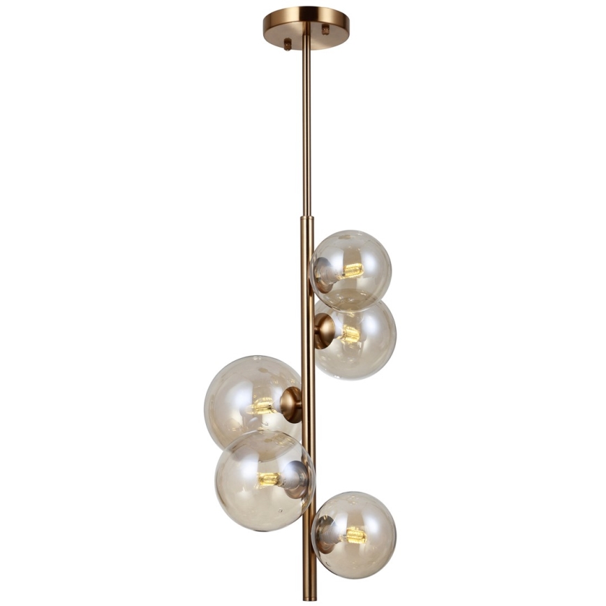 ITALUX - Candelabro suspenso CANELLO 5xG9/5W/230V latão