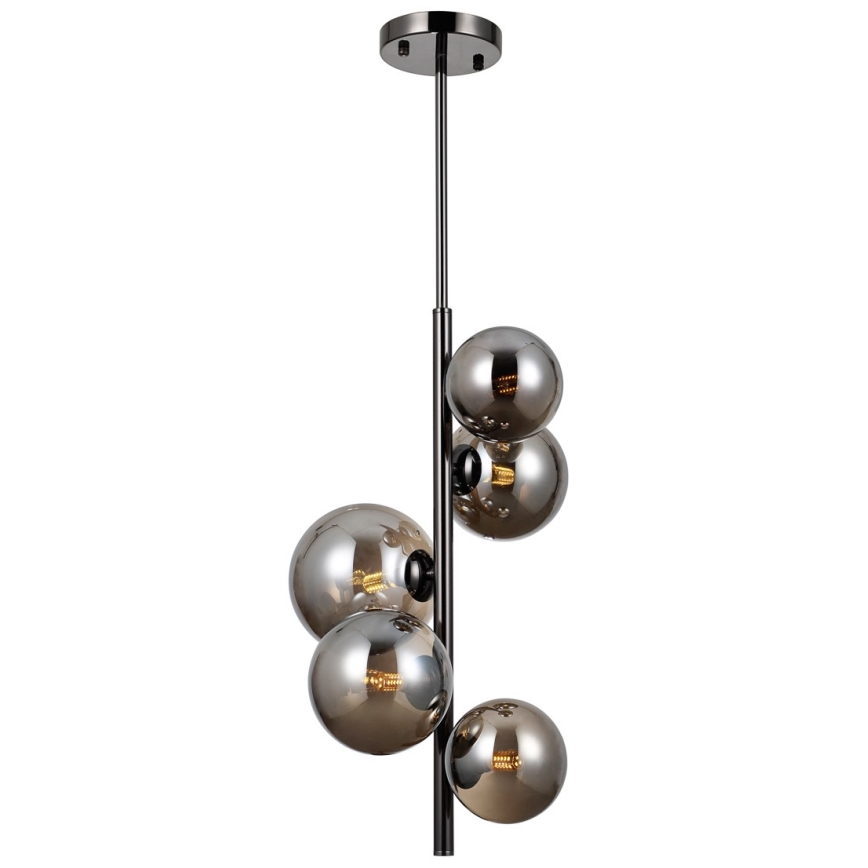 ITALUX - Candelabro suspenso CANELLO 5xG9/5W/230V preto