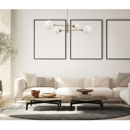 ITALUX - Candelabro suspenso EVORA 4xG9/5W/230V latão