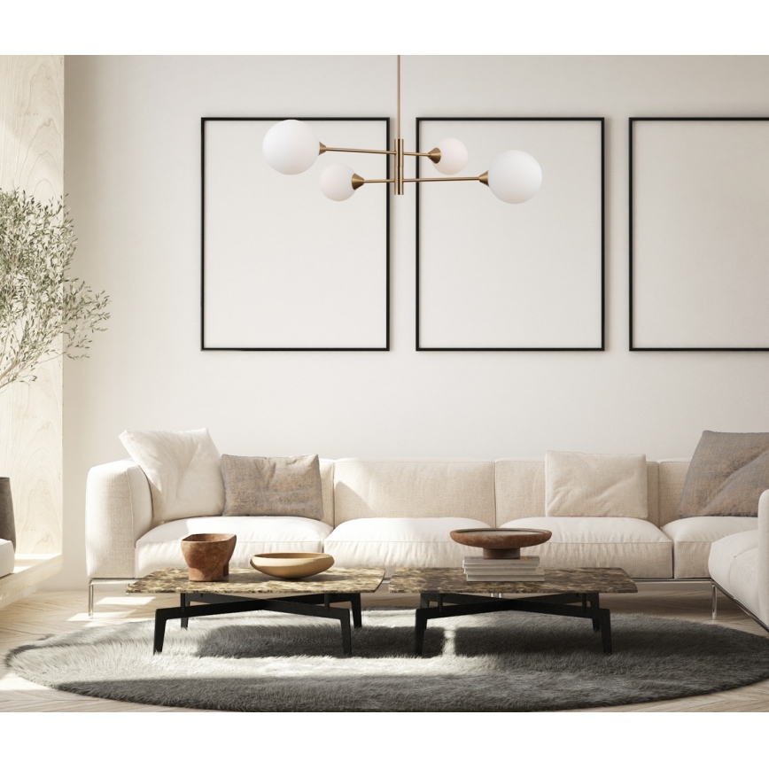 ITALUX - Candelabro suspenso EVORA 4xG9/5W/230V latão