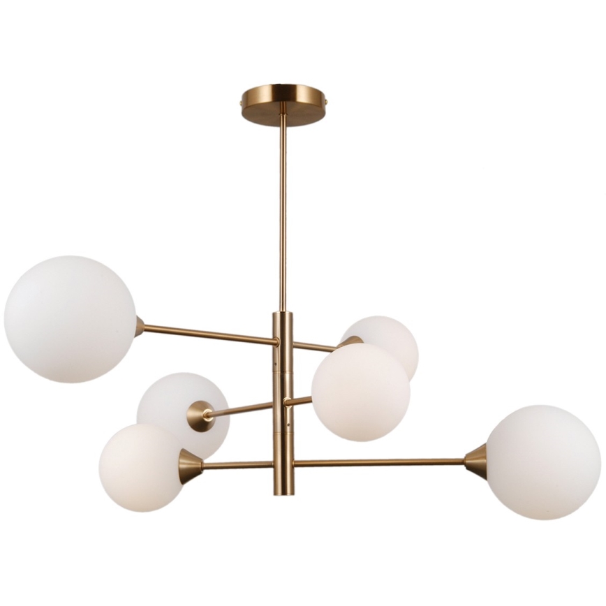 ITALUX - Candelabro suspenso EVORA 6xG9/5W/230V latão