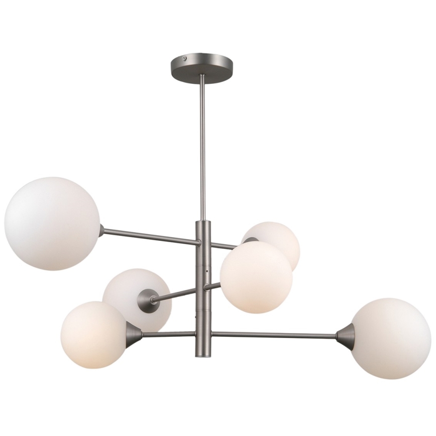ITALUX - Candelabro suspenso EVORA 6xG9/5W/230V níquel