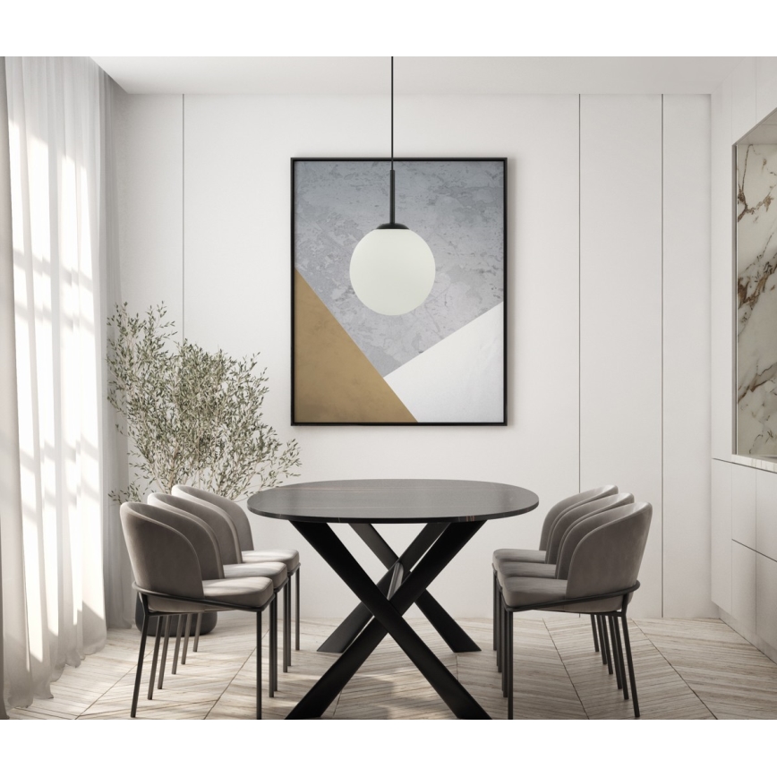 ITALUX - Candelabro suspenso DEORE 1xE27/40W/230V diâmetro 25 cm preto