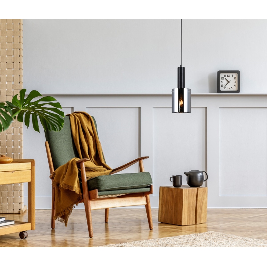 ITALUX - Candelabro suspenso SARDO 1xE27/40W/230V preto