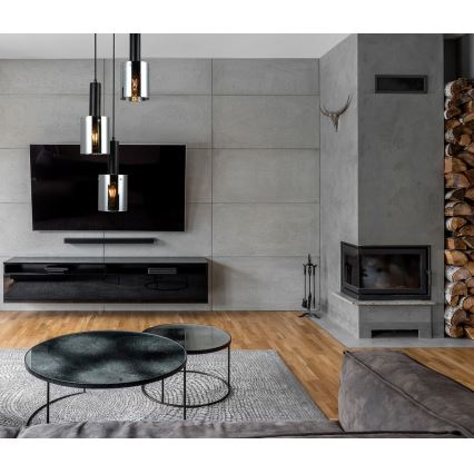 ITALUX - Candelabro suspenso SARDO 3xE7/40W/230V preto