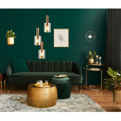 ITALUX - Candelabro suspenso SARDO 3xE27/40W/230V preto/latão