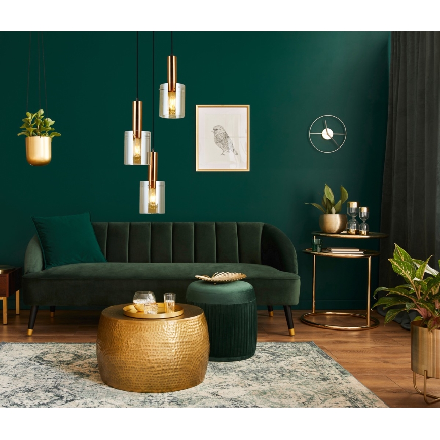 ITALUX - Candelabro suspenso SARDO 3xE27/40W/230V preto/latão
