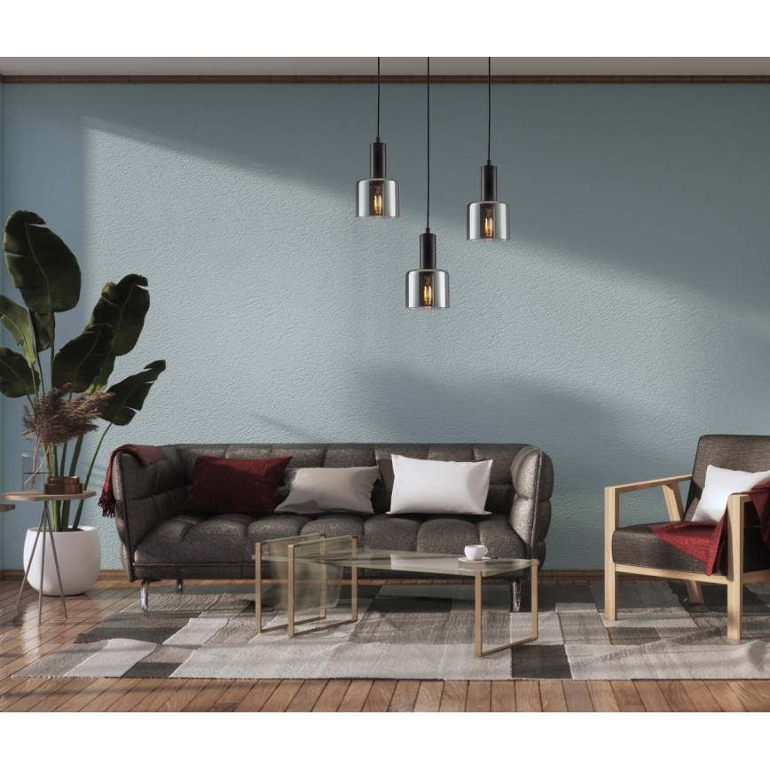 ITALUX - Candelabro suspenso SANTIA 1xE27/40W/230V preto