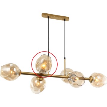 ITALUX - Vidro de substituição para candeeiro de teto e de parede BORGO E27 dourado fumê