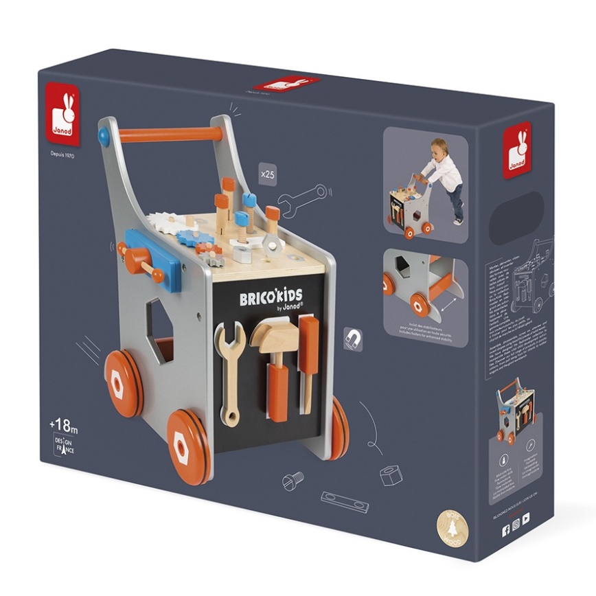 Janod - Andarilho de madeira com ferramentas BRICOKIDS