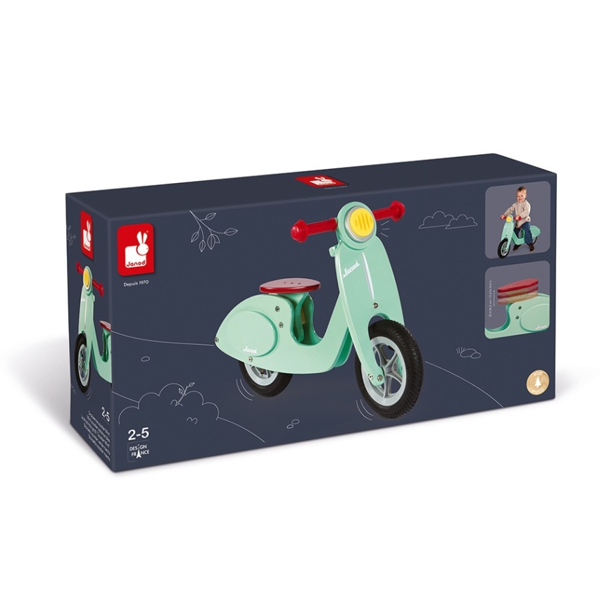 Janod - Bicicleta de empurrar para criança VESPA verde