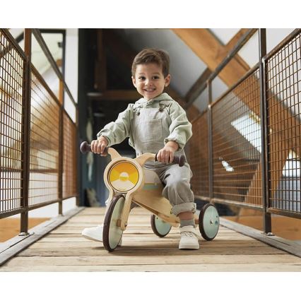 Janod - Bicicleta de equilíbrio infantil em madeira 2 em 1