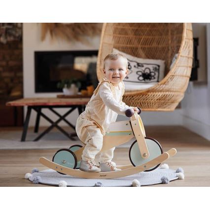 Janod - Bicicleta de equilíbrio infantil em madeira 2 em 1