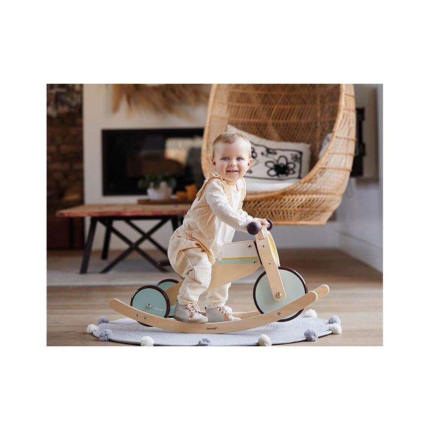 Janod - Bicicleta de equilíbrio infantil em madeira 2 em 1