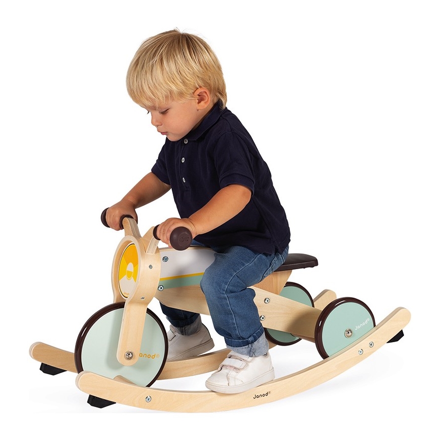 Janod - Bicicleta de equilíbrio infantil em madeira 2 em 1