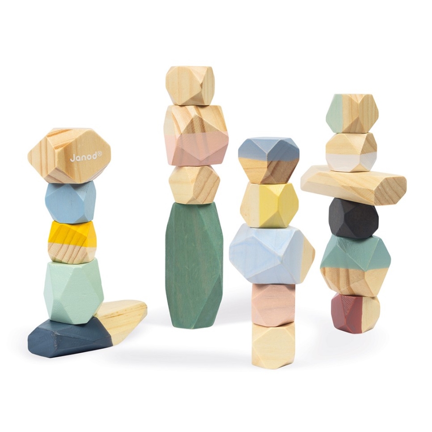 Janod - Blocos de madeira SWEET COCOON 20 pcs pedras